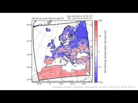 TerrSysMP monitoring run 2016-04-12 - remaining unsaturated storage - Europe (72h)