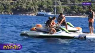 Selen Görgüzel Bikinili Kaza!! Hamdi Alkanın Eşi Frikik verdi