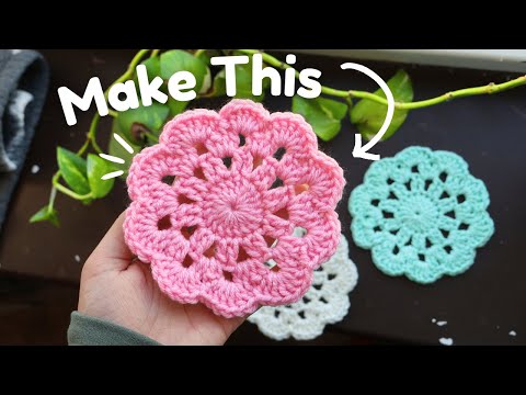How to Crochet a Simple Coaster in 20-30mins (free pattern)