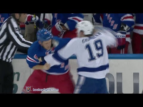 B.J. Crombeen vs Stu Bickel Feb 28, 2013