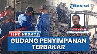 Diduga Konsleting Gudang Bahan Baku Ikat Pinggang di Desa Loram Kulon Kudus Ludes Terbakar