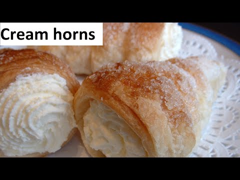 Cream horns | An easy recipe for cream horns | Mouthwatering cream cakes | Creme horns