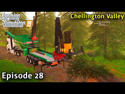 FS19 Timelapse - Chellington Valley Seasons Yr2 Ep 28 DOING SOME WOODCHIPPING