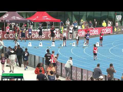 Boys U13 100m Timed Final 1: 2022/23 State Track and Field Championships