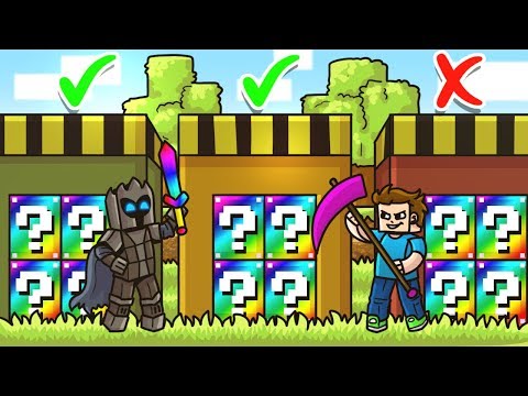 CHOOSE The RAINBOW SECRET LUCKY BLOCK DOOR In Minecraft! - Lucky Block Doors Mini-Game