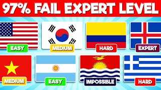 We Bet You Can't Guess the 50 Flags | Guess the Flag Easy, Medium, Hard, Expert, Impossible 🤯