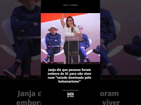 JANJA DIZ QUE PESSOAS FORAM EMBORA DE SC PARA NÃO VIVER NUM “ESTADO DOMINADO PELO BOLSONARISMO”
