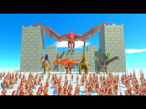DRAGON FAMILY defending CASTLE vs ALL UNITS - animal revolt battle simulator