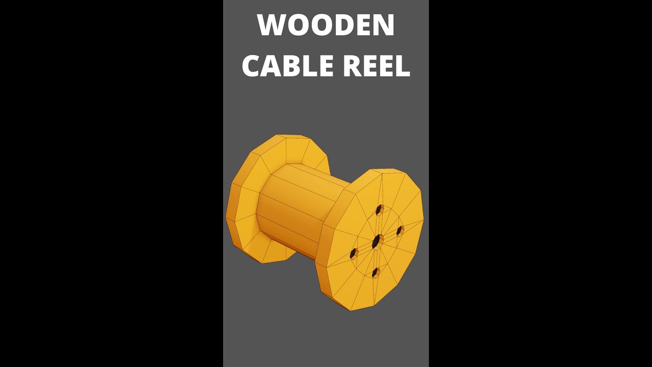 low poly wooden cable reel modeling in blender 3x #shorts