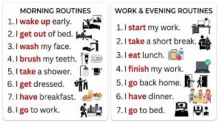 Practice Daily Routine English Sentences with "I" for beginners! | Speak Naturally Easy English