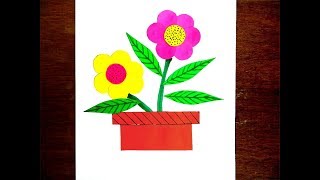Make Flower By Cut And Paste Paper Craft Activity