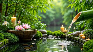 Música relajante para dormir con sonido de agua de bambú 🌿 Alivio del estrés y calma de la ansiedad