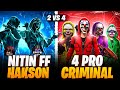 INDIA'S TOP 1 CRIMINALS VS NITIN FF AND HAKSON PRO GAMING 🥵|| GHOST CRIMINAL GAMEPLAY 👿 || FREE FIRE