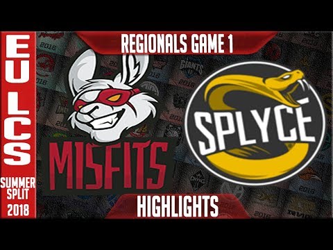 MSF vs SPY Highlights Game 1 | EU LCS Regional's Round 1 Summer 2018 | Misfits vs Splyce G1