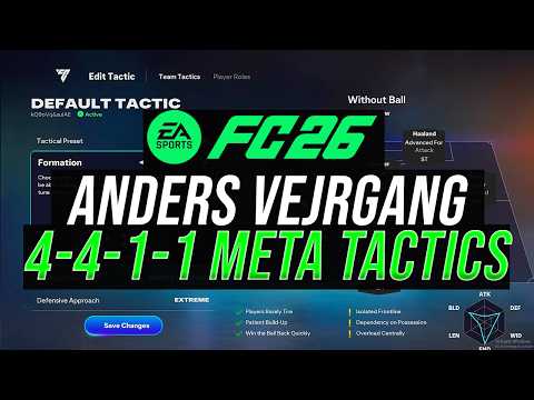 ANDERS VEJRGANG 4411 TACTICS *POST PATCH* eEURO Winner PRO PLAYER 4-4-1-1 TACTICS & GAMEPLAY - FC 26