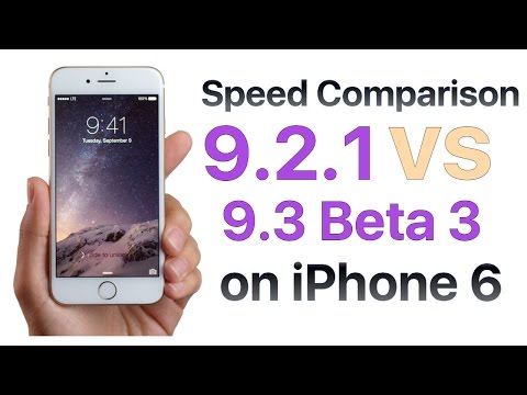 iPhone 6 iOS 9.2.1 vs iOS 9.3 Beta 3 / Public Beta 3 Build #13E5200d Speed Comparison