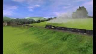 preview picture of video 'Trainz: Virginian Ry. steam crosses New River Bridge at Glen Lyn, VA'