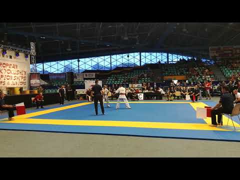 Filip Szeller vs Andrei Zinchenko European Championships Shinkyokushin karate Wrocław 2018r.