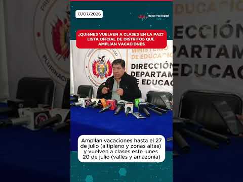 ¿Quiénes vuelven a clases en La Paz? Lista oficial de distritos que amplían vacaciones