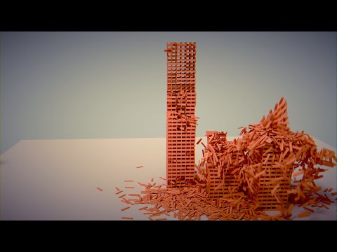 Over 5000 Plank Buildings Destroyed - 4K Ultra High Definition Physics Simulation