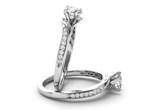 3/4ct TDW Round Diamond Twist Solitaire Engagement Ring in 14k White Gold
