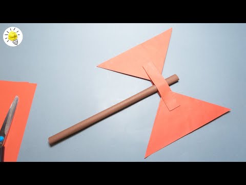 Wie bastelt man eine Doppelaxt aus Papier | Papier Waffen basteln | einfache Anleitung | Papier Axt
