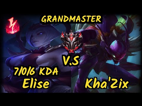 Yampi (ELISE) vs KHA'ZIX - 7/0/6 KDA JUNGLE GAMEPLAY - BR Ranked GRANDMASTER