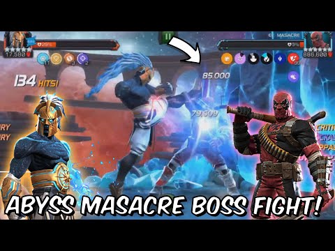 Aegon VS Masacre Abyss of Legends Hard Path Boss Fight - Marvel Contest of Champions
