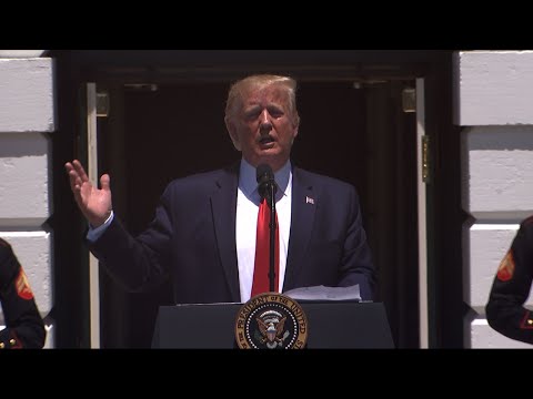 Unbowed by searing criticism, President Donald Trump on Monday emphatically defended his tweet calling on four Democratic congresswomen of color to go back to their "broken and crime infested" countries, insisting many people agree with him. (July 15)
