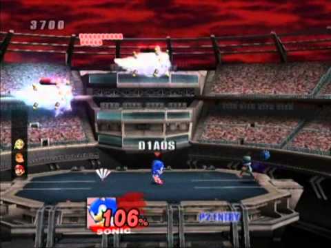 Super Smash Bros. Brawl: Subspace Emissary - Mid-Air Stadium - Intense - Sonic Only - No Stickers