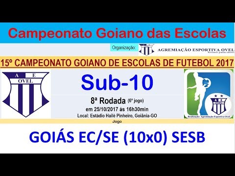 15º CAMPEONATO GOIANO DE ESCOLAS DE FUTEBOL 2017, SUB-10, GOIÁS EC/SE (10x0) SESB