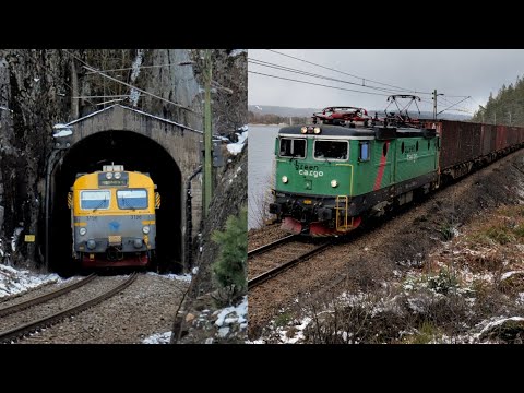 Tåg Längs Landvettersjön - Fem tunnlar på 3km - 4k60