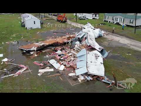03-18-2022 Atmore, Alabama (Poarch Community) - Tornado Damage - Mobile Homes Destroyed - Vehicles T
