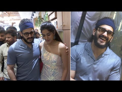 Akkineni Akhil and Sakshi Vaidya Exclusive Visuals @ NVI Salon and Spa Opening | Surender Reddy