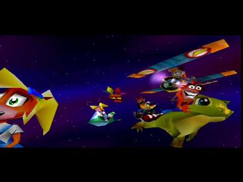crash bandicoot 3 warped (ps1) title screen, intro, start up - 4k 60fps
