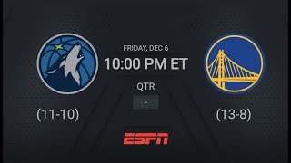 Minnesota Timberwolves @ Golden State Warriors | NBA on ESPN Live Scoreboard