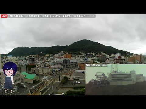 函館山と十字街のライブカメラ映像