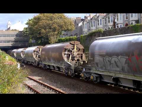 EWS Class 66 passing through Plymouth Station