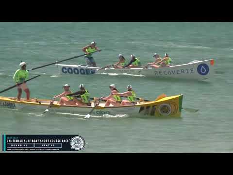 Enchiladas: round 2, heat 3 of the u23 Female Surf Boat Short Course Championships - SLSA footage