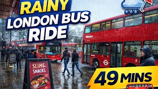 Rainy London Bus Ride 🌧️ | Route 297 | No Talking | 49 Minutes