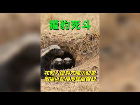 花豹佔盡體型優勢卻為何對母蜜獾處處退讓？揭秘平頭哥為何是草原上最惹不起的狠角色 #平頭哥 #花豹 #動物世界 #自然生態 #野生動物