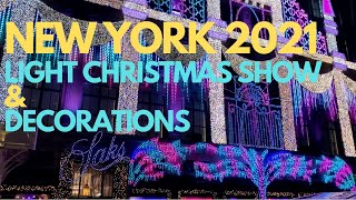 NEW YORK CITY:🎄Christmas Light Show, Christmas tree, 5th Ave Store decorations, NYC Travel