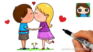 How to Draw a Boy and Girl Kissing Easy