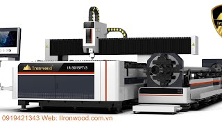 Combo Máy Laser fiber cnc Ironwood cắt Sắt Tấm- hộp - ống siêu nhanh siêu nét