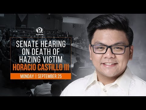 LIVE: Senate hearing on death of hazing victim Horacio Castillo III