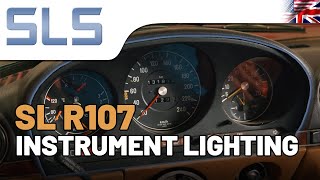 Mercedes R107: Oświetlenie zegarów — która żarówka gdzie
