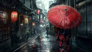 Heavy Rain in Kyoto Japan | Night walking video | heavy raining in Kyoto 4K HDR with 3D SOUND