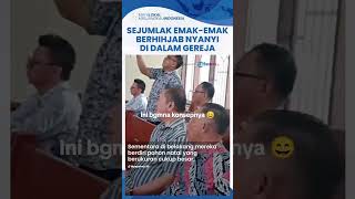 Emak-emak Berhijab di Gorontalo Nyanyi Lagu Perdamaian Dalam Gereja untuk Peringati Perayaan Natal