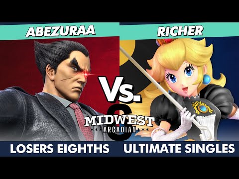 Midwest Arcadian 6 Losers Eighths - abezuraa (Kazuya) Vs. Richer (Peach) SSBU Ultimate Tournament