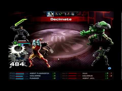 Marvel: Avengers Alliance PVP - Wolverine/Punisher Vs. Hulk/Colossus